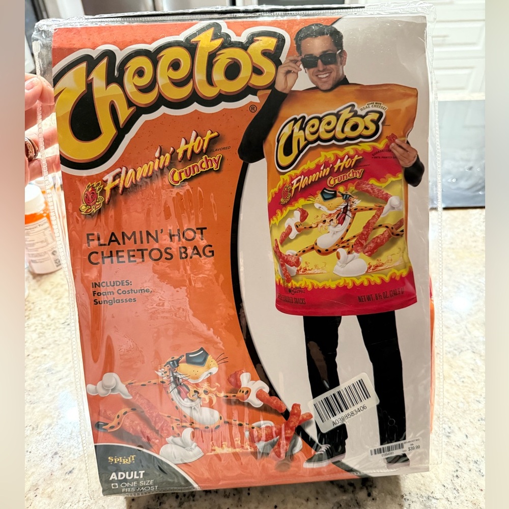 🎃Adult Cheetos Flamin' Hot Costume Set Good Condition 👻